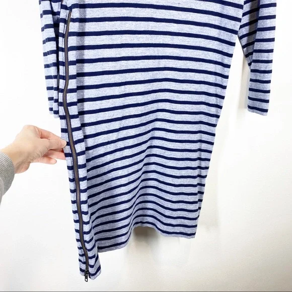J. Crew Side Zipper Blue Striped Dress - Picture 6 of 10